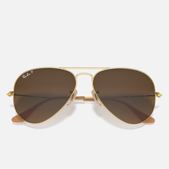 Ray Ban Polarized Classic Gold Framed Aviator Sunglasses - Picture 14 of 14